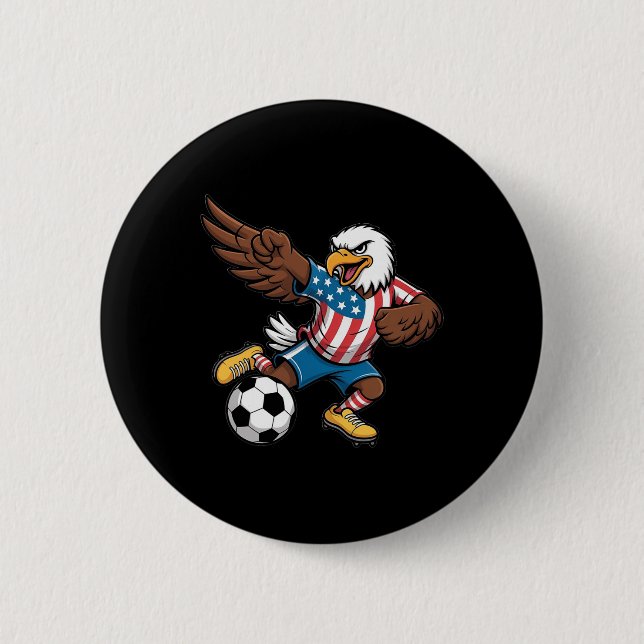 Lustiger Dabbing Ld Adler Usa Fußball - Usa Flagge Button (Vorderseite)