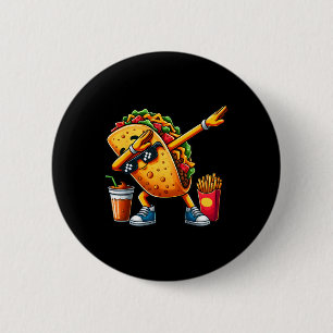 Lustiger Dabbing-Taco-Cinco-De-Mayo-Jungen-Männer- Button