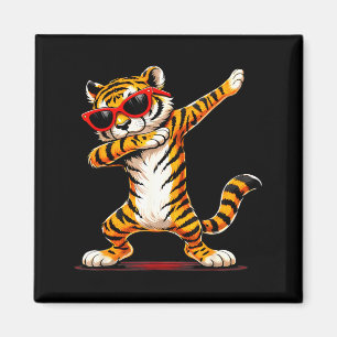 Lustiger Dabbing-Tiger mit Sonnenbrille Design Magnet