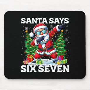 Lustiger Dabbing Weihnachtsmann sagt Six Seven 67 Mousepad