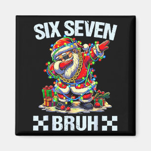 Lustiger Dabbing Weihnachtsmann Sechs Sieben Bruh Magnet