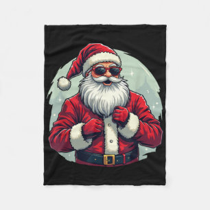 Lustiger Dabbing Weihnachtsmann Xmas Lichter Mädch Fleecedecke