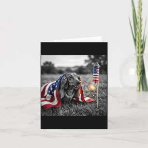 Lustiger Dachshund Amerikanische USA-Flagge 250 Ja Karte