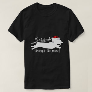 Lustiger Dachshund durch den Schnee Weihnachts T-S T-Shirt
