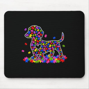 Lustiger Dachshund-Hund Autismuskindern bewusst ma Mousepad