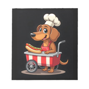 Lustiger Dachshund Hund Hotdog Sandwich Weenie Wur Notizblock