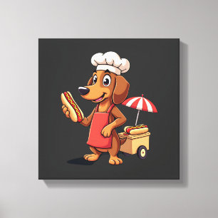 Lustiger Dachshund-Hund Weenie Wurst Hotdog Sandwi Leinwanddruck