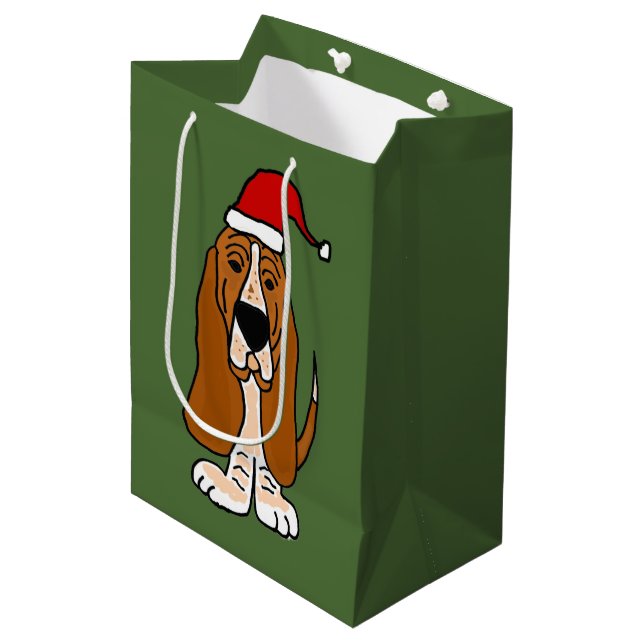 Lustiger Dachshund-Jagdhund in der Mittlere Geschenktüte (Vorderseite Schrägansicht)