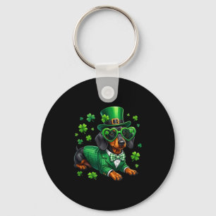 Lustiger Dachshund Kleeblatt St. Patrick's Day iri Schlüsselanhänger