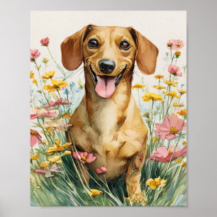 Lustiger Dachshund-Kunstposterdruck – Süßer Sausag Poster