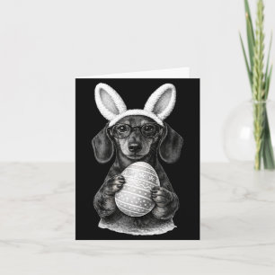 Lustiger Dachshund Ostern Smart Wiener Hund in Bri Karte