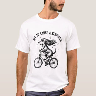 Lustiger Dachshund-Radfahrer Auf dem Weg, ein Durc T-Shirt