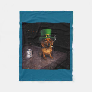 Lustiger Dachshund-Raucher-Meme-Gen-Grafik Fleecedecke