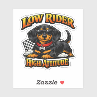 Lustiger Dachshund Tiefleger, hohe Attitüde Aufkleber