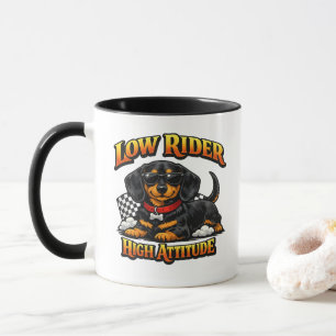 Lustiger Dachshund Tiefleger, hohe Attitüde Tasse