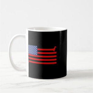 Lustiger Dachshund USA-Flagge 4. Juli Patriotische Kaffeetasse