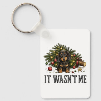 Lustiger Dachshund Weihnachten Es war nicht ich Schlüsselanhänger
