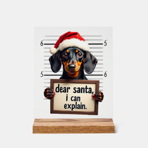 Lustiger Dachshund Weihnachten Lieber Santa Ich Ka Acrylschild