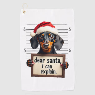 Lustiger Dachshund Weihnachten Lieber Santa Ich Ka Golfhandtuch