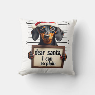 Lustiger Dachshund Weihnachten Lieber Santa Ich Ka Kissen