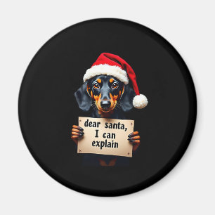 Lustiger Dachshund Weihnachten Lieber Santa Ich Ka Magnet