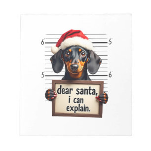 Lustiger Dachshund Weihnachten Lieber Santa Ich Ka Notizblock