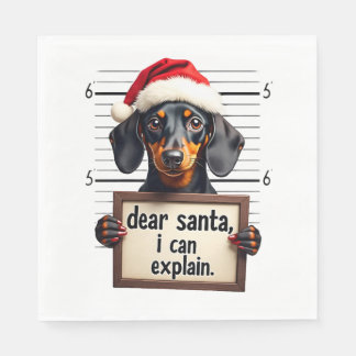 Lustiger Dachshund Weihnachten Lieber Santa Ich Ka Serviette