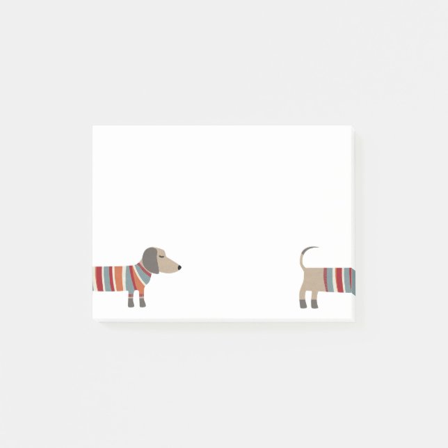 Lustiger Dachshund Wiener Dog Post-it Klebezettel (Vorderseite)
