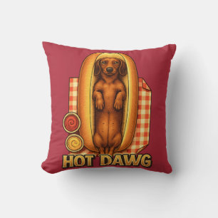 Lustiger Dackel Hot Dawg Dackel-Hund-Parodie Süßer Kissen