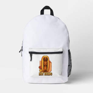 Lustiger Dackel Hot Dawg Parodie Niedlicher Hund Bedruckter Rucksack