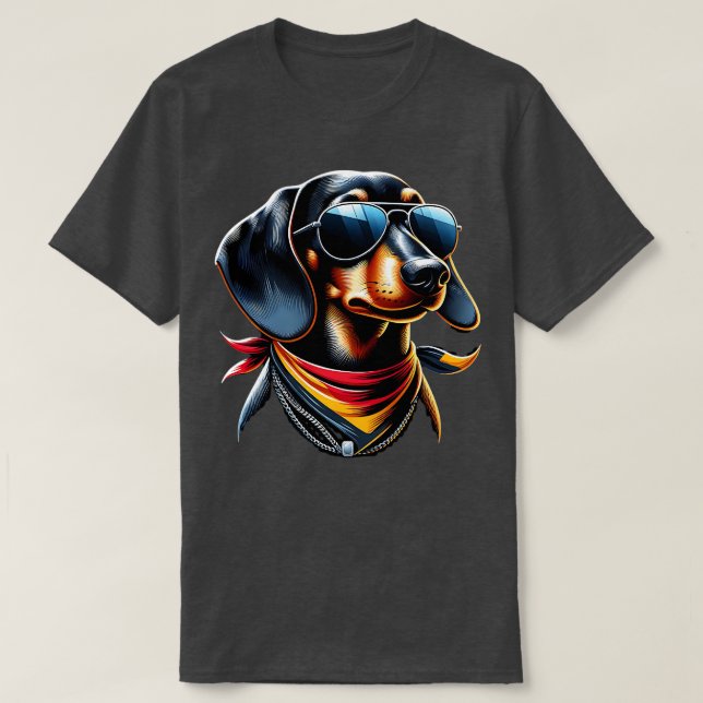 Lustiger Dackel mit Deutschland Witzig Cool T-Shirt (Design vorne)