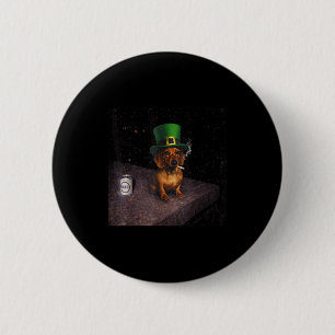 Lustiger Dackel-Raucher-Meme Gen Z-Hund-Meme Button