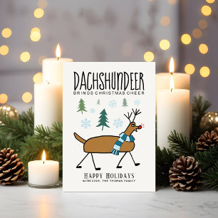Lustiger Dackelhirsch Weihnachtsgruß Feiertagskarte