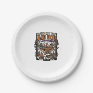 Lustiger Dad Bod Bär Camping Vater Figur Shirt_1 Pappteller