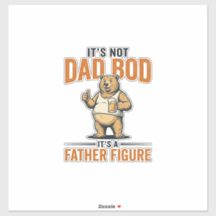 Lustiger Dad Bod Vater Figur Bär Bier Shirt_1 Aufkleber