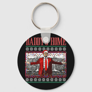 Lustiger Daddy's Home Trump hässlicher Weihnachtsp Schlüsselanhänger