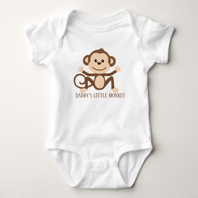 lustiger Daddys kleiner Affe fügt Text hinzu Baby Strampler (Vorderseite)
