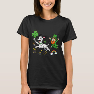 Lustiger dalmatiner Klee St. Patricks Day Damen He T-Shirt