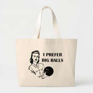 Lustiger Damen-Bowling bevorzuge ich große Bälle Jumbo Stoffbeutel