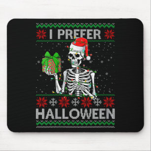 Lustiger Damen Halloween-Skelett hässlicher Weihna Mousepad