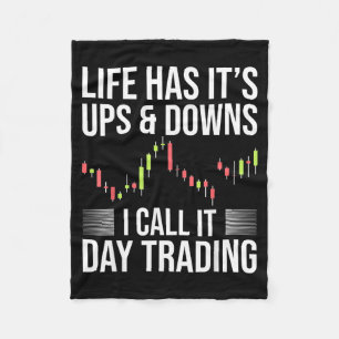 Lustiger Day-Trader Börsenhandel Spruch Fleecedecke