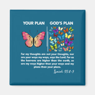 Lustiger Dein Plan Und Gottes Plan Schmetterlinge  Magnet