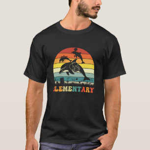 Lustiger Delfin Grundschule Zurück zur Schule Lehr T-Shirt