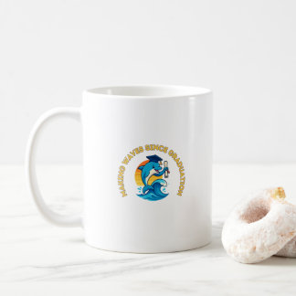 Lustiger Delfin zum Abschluss in Meereswissenschaf Kaffeetasse