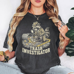 Lustiger Detektiv-Waschbär-Müllermittler T-Shirt