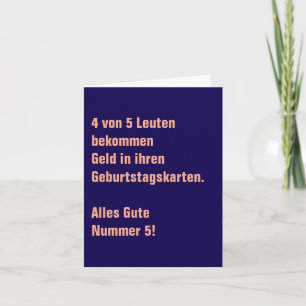 Lustiger deutscher humorvoller Witz Karte