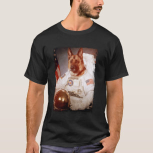 Lustiger Deutscher Schäferhund Astronaut Weltraum T-Shirt