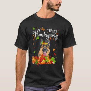 Lustiger Deutscher Schäferhund Erntedankfest Herbs T-Shirt
