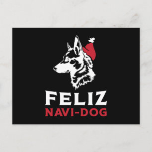 Lustiger Deutscher Schäferhund Feliz Navi-Dog Hund Postkarte
