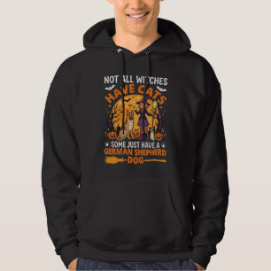 Lustiger Deutscher Schäferhund Halloween Hexe Hund Hoodie